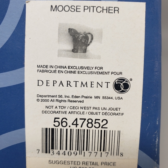 Department 56 Ceramic Red-Nose Reindeer Pitcher - Picture 10 of 11